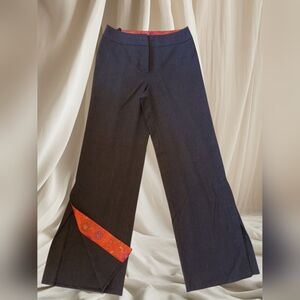 Vintage chic Alain Manoukian gray trousers with side slit